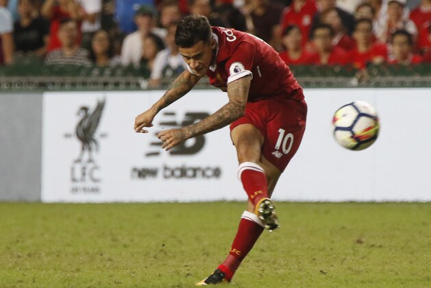 HONG KONG - JULY 22:  Philippe Coutinho of Liverpool FC in action during Premier League Asia Trophy final match between Leicester City FC and Liverpool FC on July 22, 2017 in Hong Kong, Hong Kong.  (Photo by On Man Kevin Lee/Getty Images)