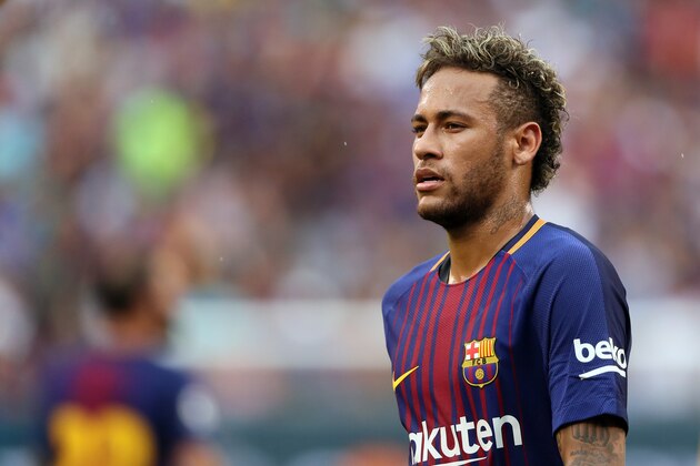 EAST RUTHERFORD, NJ - JULY 22: Neymar of FC Barcelona during the International Champions Cup 2017 match between Juventus and FC Barcelona at MetLife Stadium on July 22, 2017 in East Rutherford, New Jersey. (Photo by Matthew Ashton - AMA/Getty Images)