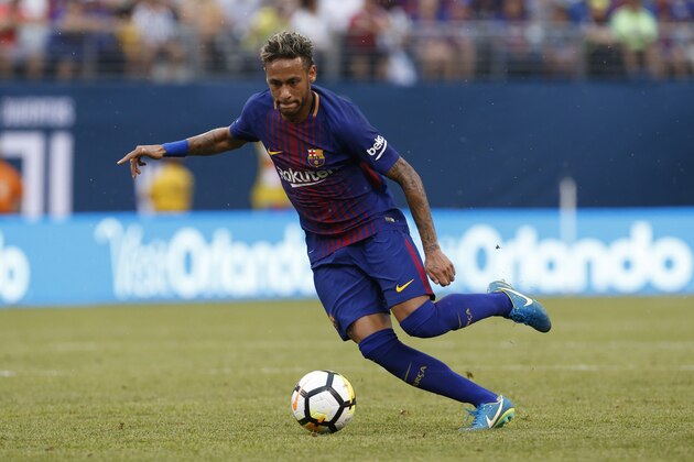 IMAGE DISTRIBUTED FOR INTERNATIONAL CHAMPIONS CUP - FC Barcelona's Neymar controls the ball during a match against Juventus during the 2017 International Champions Cup on Saturday, July 22, 2017, in East Rutherford, N.J. (Adam Hunger/AP Images for International Champions Cup) IMAGE DISTRIBUTED FOR INTERNATIONAL CHAMPIONS CUP - FC Barcelona's Neymar controls the ball during a match against Juventus during the 2017 International Champions Cup on Saturday, July 22, 2017, in East Rutherford, N.J. (Adam Hunger/AP Images for International Champions Cup)