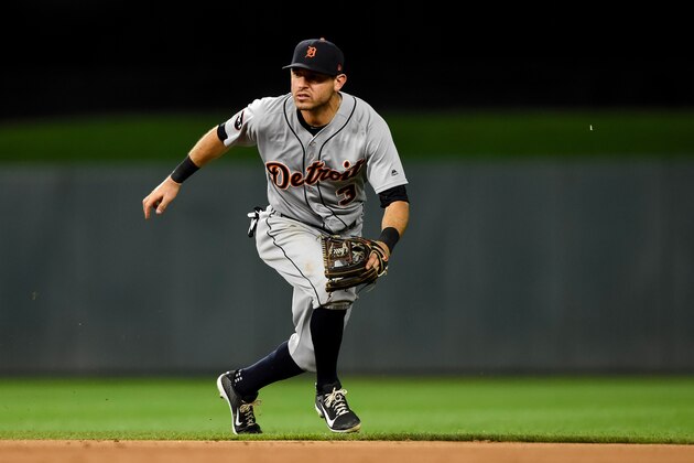 MINNEAPOLIS, MN - JULY 22: Ian Kinsler #3 of the Detroit Tigers makes a play at second base against the Minnesota Twins during the game on July 22, 2017 at Target Field in Minneapolis, Minnesota. The Twins defeated the Tigers 6-5. (Photo by Hannah Foslien/Getty Images)
