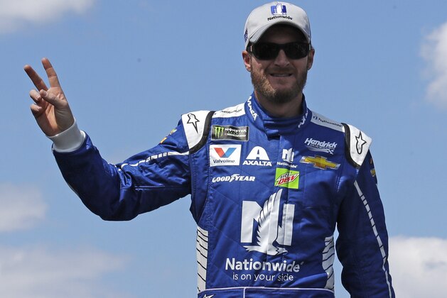 Dale Earnhardt Jr. prior to the NASCAR Cup Series 301 auto race at the New Hampshire Motor Speedway in Loudon, N.H., Sunday, July 16, 2017.(AP Photo/Charles Krupa) Dale Earnhardt Jr. prior to the NASCAR Cup Series 301 auto race at the New Hampshire Motor Speedway in Loudon, N.H., Sunday, July 16, 2017.(AP Photo/Charles Krupa)