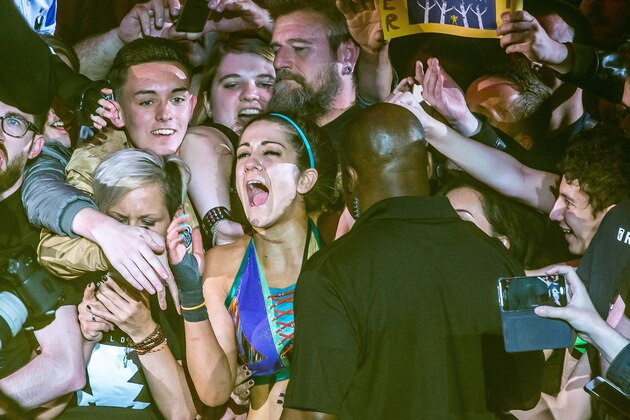 Bayley mixes with spectators during the WWE show at Zenith Arena on may 09, 2017 in Lille, France. / AFP PHOTO / PHILIPPE HUGUEN (Photo credit should read PHILIPPE HUGUEN/AFP/Getty Images) Bayley mixes with spectators during the WWE show at Zenith Arena on may 09, 2017 in Lille, France. / AFP PHOTO / PHILIPPE HUGUEN (Photo credit should read PHILIPPE HUGUEN/AFP/Getty Images)