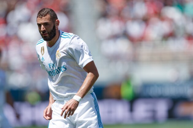 SANTA CLARA, CA - JULY 23: Karim Benzema of Real Madrid during the International Champions Cup 2017 match between Real Madrid v Manchester United at Levi'a Stadium on July 23, 2017 in Santa Clara, California. (Photo by Robbie Jay Barratt - AMA/Getty Images)