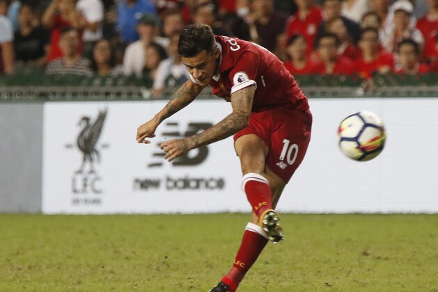 HONG KONG - JULY 22:  Philippe Coutinho of Liverpool FC in action during Premier League Asia Trophy final match between Leicester City FC and Liverpool FC on July 22, 2017 in Hong Kong, Hong Kong.  (Photo by On Man Kevin Lee/Getty Images)