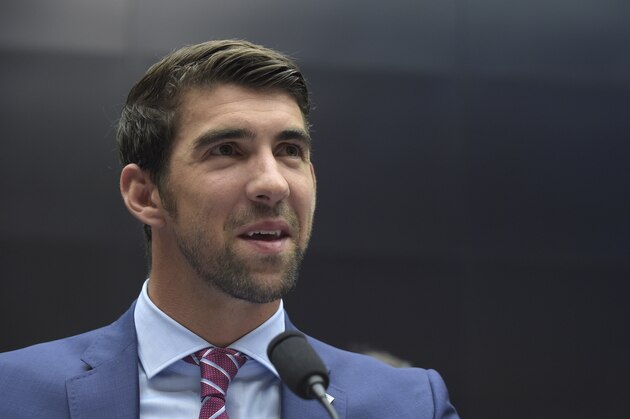 Olympic swimmer Michael Phelps testifies on Capitol Hill in Washington, Tuesday, Feb. 28, 2017, before the House Commerce Energy and Commerce subcommittee hearing on the international anti-doping system. (AP Photo/Susan Walsh)