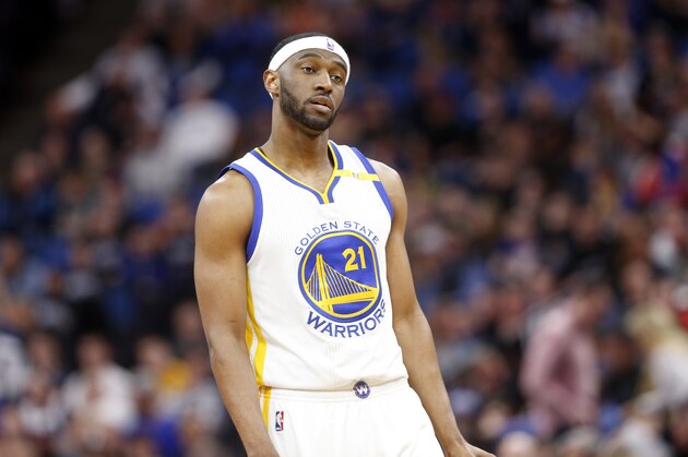 Golden State Warriors' Ian Clark plays against the Minnesota Timberwolves during the second half of an NBA basketball game Friday, March 10, 2017, in Minneapolis. The Timberwolves won 103-102. (AP Photo/Jim Mone)