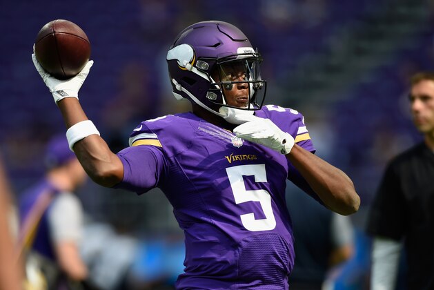 MINNEAPOLIS, MN - AUGUST 28: Teddy Bridgewater #5 of the Minnesota Vikings warms up before the game against the San Diego Chargers on August 28, 2016 at US Bank Stadium in Minneapolis, Minnesota. (Photo by Hannah Foslien/Getty Images) MINNEAPOLIS, MN - AUGUST 28: Teddy Bridgewater #5 of the Minnesota Vikings warms up before the game against the San Diego Chargers on August 28, 2016 at US Bank Stadium in Minneapolis, Minnesota. (Photo by Hannah Foslien/Getty Images)