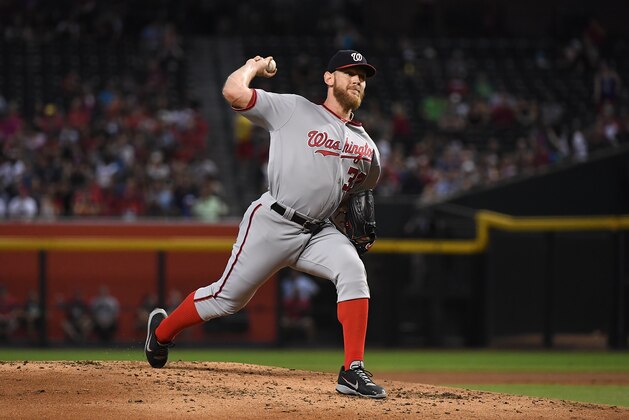 PHOENIX, AZ - JULY 23: Stephen Strasburg #37 of the Washington Nationals delivers a pitch against the Arizona Diamondbacks at Chase Field on July 23, 2017 in Phoenix, Arizona. (Photo by Norm Hall/Getty Images) PHOENIX, AZ - JULY 23: Stephen Strasburg #37 of the Washington Nationals delivers a pitch against the Arizona Diamondbacks at Chase Field on July 23, 2017 in Phoenix, Arizona. (Photo by Norm Hall/Getty Images)