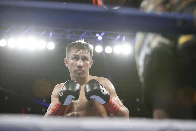 Gennady Golovkin, of Kazakhstan, fights Daniel Jacobs during the third round of a middleweight boxing match early Sunday, March 19, 2017, in New York. Golovkin won the fight. (AP Photo/Frank Franklin II) Gennady Golovkin, of Kazakhstan, fights Daniel Jacobs during the third round of a middleweight boxing match early Sunday, March 19, 2017, in New York. Golovkin won the fight. (AP Photo/Frank Franklin II)