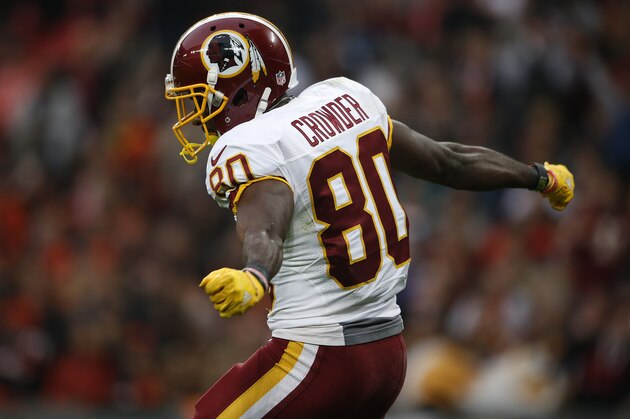 LONDON, ENGLAND - OCTOBER 30: Jamison Crowder #80 of the Washington Redskins celebrates after scoring a touchdown during the NFL International Series game against the Cincinnati Bengals at Wembley Stadium on October 30, 2016 in London, England. (Photo by Alan Crowhurst/Getty Images)
