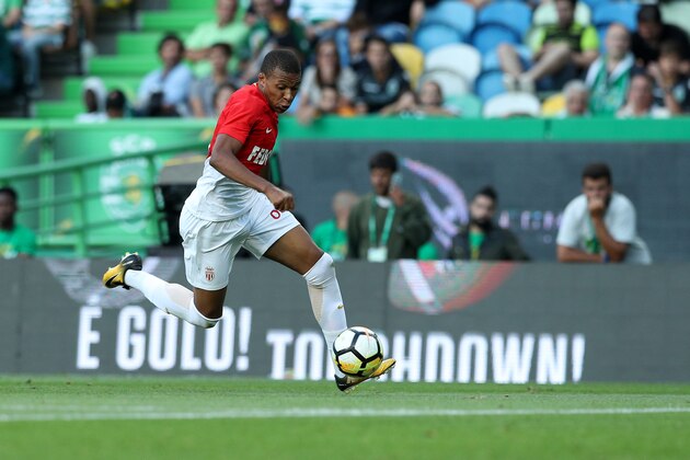 LISBON, PORTUGAL - JULY 22: Monaco forward Kylian Mbappe from France during the Friendly match between Sporting CP and AS Monaco at Estadio Jose Alvalade on July 22, 2017 in Lisbon, Portugal.  (Photo by Carlos Rodrigues/Getty Images)