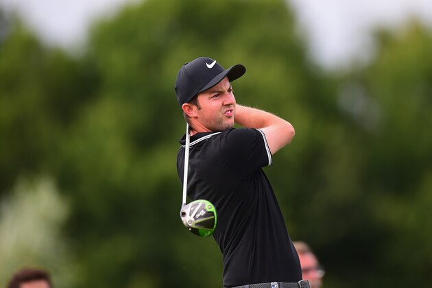 HAMBURG, GERMANY - JULY 28:  Ashley Chesters of England plays his first shot on the 9th tee during the Porsche European Open - Day Two at Green Eagle Golf Course on July 28, 2017 in Hamburg, Germany.  (Photo by Tony Marshall/Getty Images)