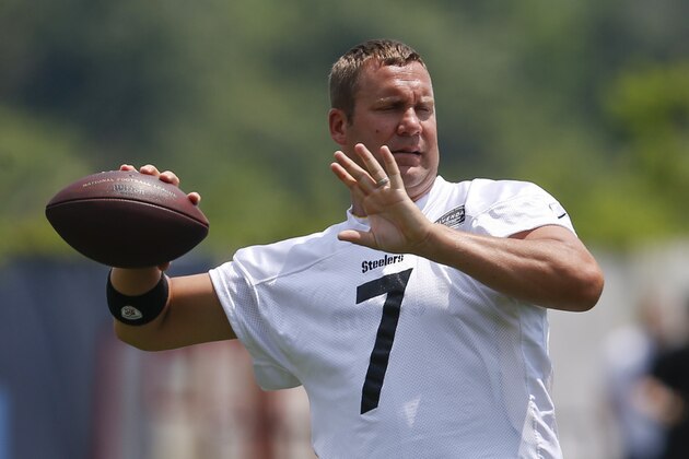 Pittsburgh Steelers quarterback Ben Roethlisberger (7) during NFL football minicamp, Tuesday, June 13, 2017, in Pittsburgh. (AP Photo/Keith Srakocic)