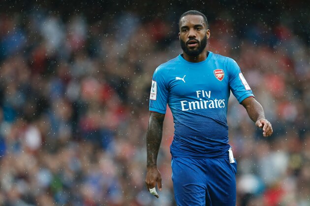 Arsenal's French striker Alexandre Lacazette is seen during the friendly football match between Arsenal and Benfica at The Emirates Stadium in north London on July 29, 2017, the game is one of four matches played over two days for the Emirates Cup. / AFP PHOTO / Ian KINGTON / RESTRICTED TO EDITORIAL USE. No use with unauthorized audio, video, data, fixture lists, club/league logos or 'live' services. Online in-match use limited to 75 images, no video emulation. No use in betting, games or single club/league/player publications.  /         (Photo credit should read IAN KINGTON/AFP/Getty Images)
