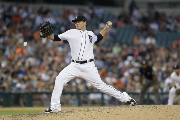 Detroit Tigers relief pitcher Justin Wilson throws during the ninth inning of a baseball game against the Houston Astros, Saturday, July 29, 2017, in Detroit. (AP Photo/Carlos Osorio) Detroit Tigers relief pitcher Justin Wilson throws during the ninth inning of a baseball game against the Houston Astros, Saturday, July 29, 2017, in Detroit. (AP Photo/Carlos Osorio)
