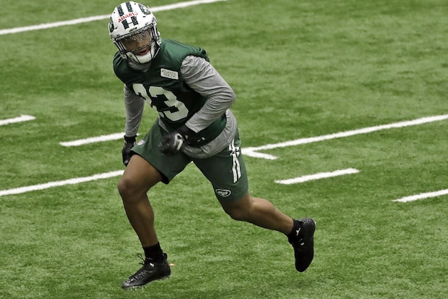 New York Jets' Jamal Adams runs a drill during NFL football rookie minicamp, Friday, May 5, 2017, in Florham Park, N.J. (AP Photo/Julio Cortez)