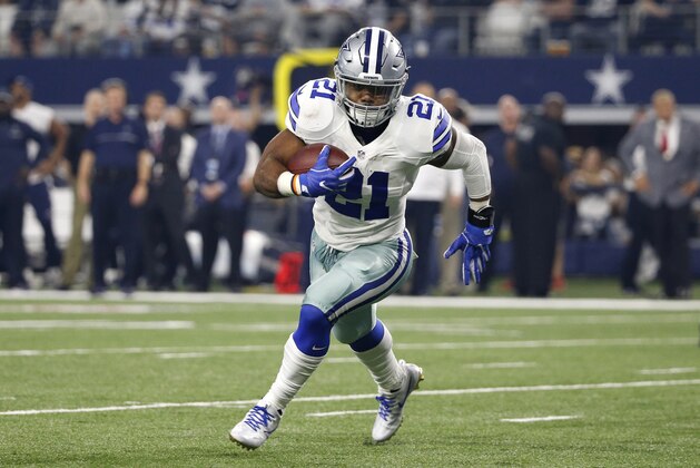 Dallas Cowboys' Ezekiel Elliott sprints to the end zone for a touchdown in the second half of an NFL football game against the Detroit Lions on Monday, Dec. 26, 2016, in Arlington, Texas. (AP Photo/Michael Ainsworth)
