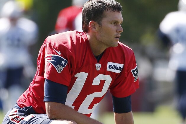 New England Patriots' Tom Brady on the field during NFL football training camp, Friday, July 28, 2017, in Foxborough, Mass. (AP Photo/Michael Dwyer) New England Patriots' Tom Brady on the field during NFL football training camp, Friday, July 28, 2017, in Foxborough, Mass. (AP Photo/Michael Dwyer)