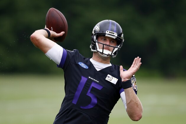 Baltimore Ravens quarterback Ryan Mallett runs a drill during an NFL football training camp practice in Owings Mills, Md., Friday, July 28, 2017. (AP Photo/Patrick Semansky) Baltimore Ravens quarterback Ryan Mallett runs a drill during an NFL football training camp practice in Owings Mills, Md., Friday, July 28, 2017. (AP Photo/Patrick Semansky)