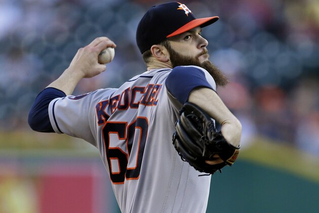 DETROIT, MI - JULY 28:  Dallas Keuchel #60 of the Houston Astros pitches against the Detroit Tigers during the second inning at Comerica Park on July 28, 2017 in Detroit, Michigan. (Photo by Duane Burleson/Getty Images)