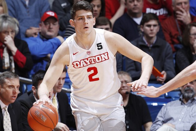 DAYTON, OH - DECEMBER 21: Sam Miller #2 of the Dayton Flyers handles the ball against the Vanderbilt Commodores during the game at UD Arena on December 21, 2016 in Dayton, Ohio. Dayton defeated Vanderbilt 68-63. (Photo by Joe Robbins/Getty Images) DAYTON, OH - DECEMBER 21: Sam Miller #2 of the Dayton Flyers handles the ball against the Vanderbilt Commodores during the game at UD Arena on December 21, 2016 in Dayton, Ohio. Dayton defeated Vanderbilt 68-63. (Photo by Joe Robbins/Getty Images)