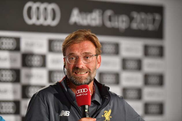MUNICH, GERMANY - JULY 31: Head coach Juergen Klopp of FC Liverpool attends the Audi Cup 2017 Press Conference at Westin Grand Hotel on July 31, 2017 in Munich, Germany. (Photo by Sebastian Widmann/Getty Images For AUDI)