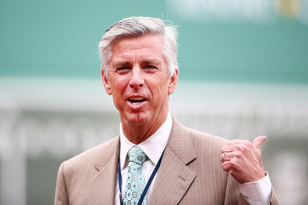 BOSTON, MA - MAY 23:  Boston Red Sox President Dave Dombrowski looks on before a game between the Texas Rangers and the Boston Red Sox at Fenway Park on May 23, 2017 in Boston, Massachusetts.  (Photo by Adam Glanzman/Getty Images)