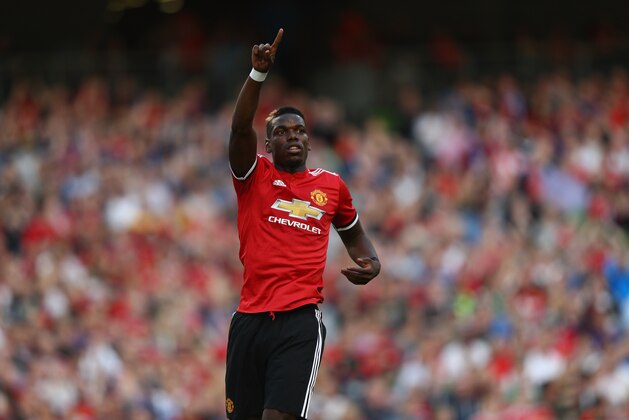 DUBLIN, IRELAND - AUGUST 02:  Paul Pogba of Manchester United during the International Champions Cup match between Manchester United and Sampdoria at Aviva Stadium on August 2, 2017 in Dublin, Ireland.  (Photo by Ian Walton/Getty Images)