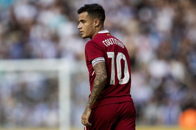 BERLIN, GERMANY - JULY 29:  Philippe Coutinho of Liverpool FC looks on during the Preseason Friendly match between Hertha BSC and FC Liverpool at Olympiastadion on July 29, 2017 in Berlin, Germany.  (Photo by Boris Streubel/Getty Images)