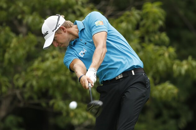 Richy Werenski hits off the second tee during the final round of the John Deere Classic golf tournament, Sunday, July 16, 2017, at TPC Deere Run in Silvis, Ill. (AP Photo/Charlie Neibergall)