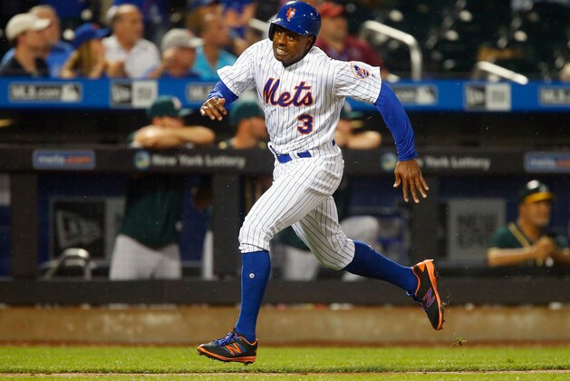 NEW YORK, NY - JULY 22:  Curtis Granderson #3 of the New York Mets in action against the Oakland Athletics at Citi Field on July 22, 2017 in the Flushing neighborhood of the Queens borough of New York City. The Mets defeated the Athletics 6-5.  (Photo by Jim McIsaac/Getty Images)