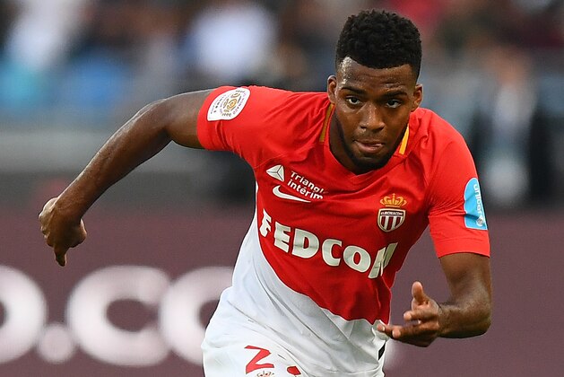 Monaco's French midfielder Thomas Lemar controls the ball during the French Trophy of Champions (Trophee des Champions) football match between Monaco (ASM) and Paris Saint-Germain (PSG) on July 29, 2017, at the Grand Stade in Tangiers. / AFP PHOTO / FRANCK FIFE        (Photo credit should read FRANCK FIFE/AFP/Getty Images)
