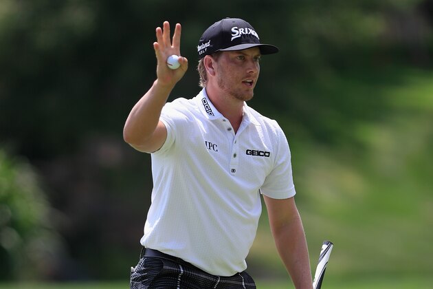 RENO, NV - AUGUST 06:  Chris Stroud reacts to his birdie putt on the 18th hole  during the final round of the Barracuda Championship at Montreux Country Club on August 6, 2017 in Reno, Nevada.  (Photo by Marianna Massey/Getty Images)