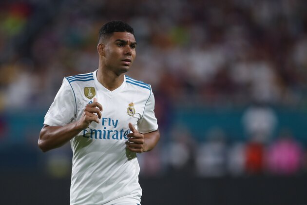 MIAMI GARDENS, FL - JULY 29: Casemiro of Real Madrid during the International Champions Cup 2017 match between Real Madrid and FC Barcelona at Hard Rock Stadium on July 29, 2017 in Miami Gardens, Florida. (Photo by Robbie Jay Barratt - AMA/Getty Images) MIAMI GARDENS, FL - JULY 29: Casemiro of Real Madrid during the International Champions Cup 2017 match between Real Madrid and FC Barcelona at Hard Rock Stadium on July 29, 2017 in Miami Gardens, Florida. (Photo by Robbie Jay Barratt - AMA/Getty Images)