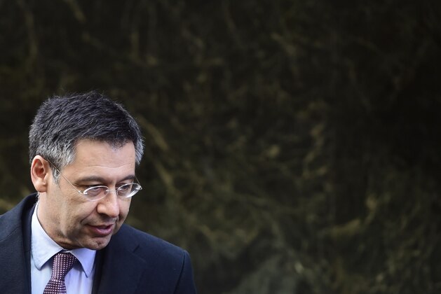 President of FC Barcelona Spanish football club Josep Maria Bartomeu leaves the National High Court in Madrid on February 13, 2015. Barcelona's president Bartomeu was charged with tax fraud by a Spanish judge on February 3, 2015, suspected of evading 2.85 million euros ($3.26 million) in a payment made to Neymar last year. AFP PHOTO / PIERRE-PHILIPPE MARCOU        (Photo credit should read PIERRE-PHILIPPE MARCOU/AFP/Getty Images)