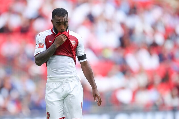 LONDON, ENGLAND - AUGUST 06: Alexandre Lacazette of Arsenal during the The FA Community Shield between Chelsea and Arsenal at Wembley Stadium on August 6, 2017 in London, England.  (Photo by Robbie Jay Barratt - AMA/Getty Images)