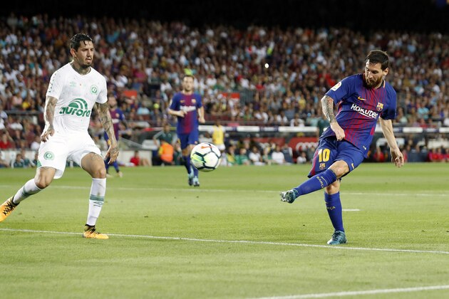 Lionel Messi of FC Barcelona 3-0 during the Trofeu Joan Gamper match between FC Barcelona and Chapecoense on August 7, 2017 at the Camp Nou stadium in Barcelona, Spain.(Photo by VI Images via Getty Images)