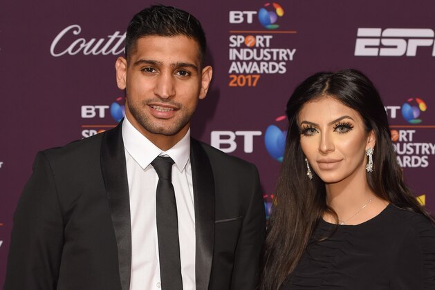 LONDON, ENGLAND - APRIL 27:  Amir Khan and wife Faryal pose on the red carpet during the BT Sport Industry Awards 2017 at Battersea Evolution on April 27, 2017 in London, England. The BT Sport Industry Awards is the most prestigious commercial sports awards ceremony in Europe, where over 1,750 of the industry's key decision-makers mix with high profile sporting celebrities for the industry's most anticipated night of the sport business calendar.  (Photo by Anthony Harvey/Getty Images for Sport Industry Awards)