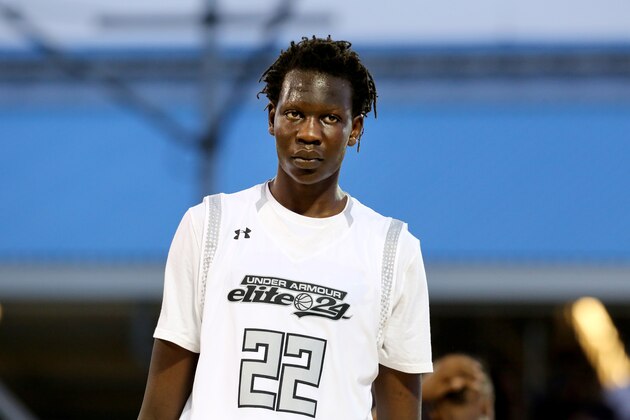 Team Clutch''s Bol Bol #22 in action against Team Drive in the Under Armour Elite 24 game on Saturday, August 20, 2016 in Brooklyn, NY.  (AP Photo/Gregory Payan)