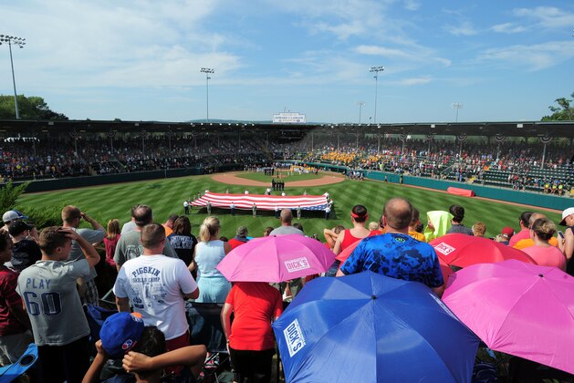 Aug 27, 2016; Williamsport, PA, USA; A general view of the stadium during the national anthem prior to the game between the Southeast Region and the Mid-Atlantic Region at Howard J. Lamade Stadium. Mandatory Credit: Evan Habeeb-USA TODAY Sports