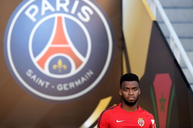 Monaco's French midfielder Thomas Lemar arrives for a training session at the Grand Stade in Tangiers on July 28, 2017 on the eve of the French Trophy of Champions (Trophee des Champions) football match between Paris Saint-Germain and Monaco. / AFP PHOTO / FRANCK FIFE        (Photo credit should read FRANCK FIFE/AFP/Getty Images)