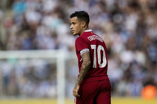 BERLIN, GERMANY - JULY 29:  Philippe Coutinho of Liverpool FC looks on during the Preseason Friendly match between Hertha BSC and FC Liverpool at Olympiastadion on July 29, 2017 in Berlin, Germany.  (Photo by Boris Streubel/Getty Images)