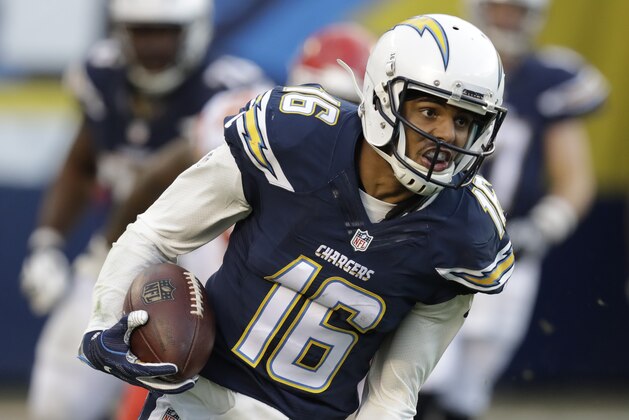 San Diego Chargers wide receiver Tyrell Williams (16) during an NFL football game against the Kansas City Chiefs Sunday, Jan. 1, 2017, in San Diego. (AP Photo/Rick Scuteri)