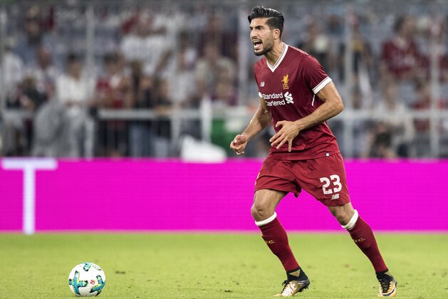 MUNICH, GERMANY - AUGUST 02:  Emre Can of Liverpool FC runs with the ball during the Audi Cup 2017 match between Liverpool FC and Atletico Madrid at Allianz Arena on August 2, 2017 in Munich, Germany.  (Photo by Boris Streubel/Getty Images)