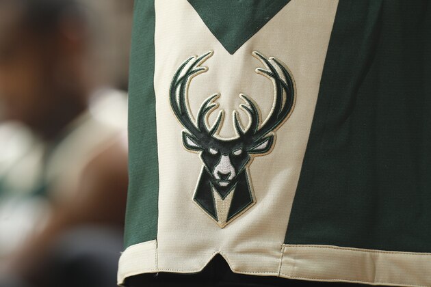CLEVELAND, OH - OCTOBER 13: A shot of the Milwaukee Bucks logo during the game against the Cleveland Cavaliers on October 13, 2015 at Quicken Loans Arena in Cleveland, Ohio. NOTE TO USER: User expressly acknowledges and agrees that, by downloading and or using this Photograph, user is consenting to the terms and condition of the Getty Images License Agreement. (Photo by Rocky Widner/Getty Images)