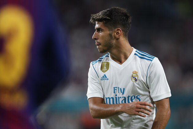 MIAMI GARDENS, FL - JULY 29: Marco Asensio of Real Madrid during the International Champions Cup 2017 match between Real Madrid and FC Barcelona at Hard Rock Stadium on July 29, 2017 in Miami Gardens, Florida. (Photo by Robbie Jay Barratt - AMA/Getty Images)