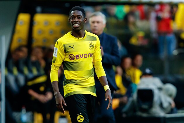 DORTMUND, GERMANY - AUGUST 05: Ousmane Dembele of Dortmund looks on during the DFL Supercup 2017 match between Borussia Dortmund and Bayern Muenchen at Signal Iduna Park on August 5, 2017 in Dortmund, Germany. (Photo by TF-Images/TF-Images via Getty Images)