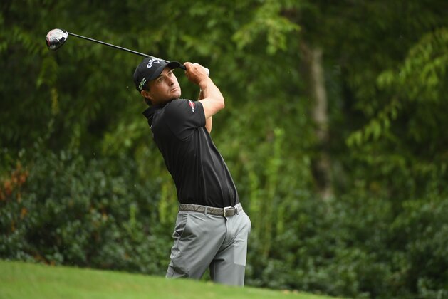 CHARLOTTE, NC - AUGUST 11: Kevin Kisner of the United States plays his shot from the 12th tee  during the second round of the 2017 PGA Championship at Quail Hollow Club on August 11, 2017 in Charlotte, North Carolina.  (Photo by Ross Kinnaird/Getty Images)