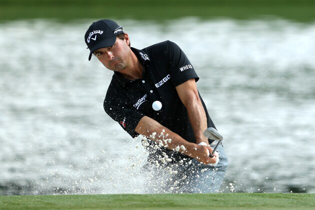 CHARLOTTE, NC - AUGUST 11: Kevin Kisner of the United States plays his shot out of the bunker on the 17th hole during the second round of the 2017 PGA Championship at Quail Hollow Club on August 11, 2017 in Charlotte, North Carolina.  (Photo by Streeter Lecka/Getty Images)
