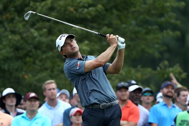 CHARLOTTE, NC - AUGUST 12: Kevin Kisner of the United States plays his shot from the 13th tee  during the third round of the 2017 PGA Championship at Quail Hollow Club on August 12, 2017 in Charlotte, North Carolina.  (Photo by Sam Greenwood/Getty Images)